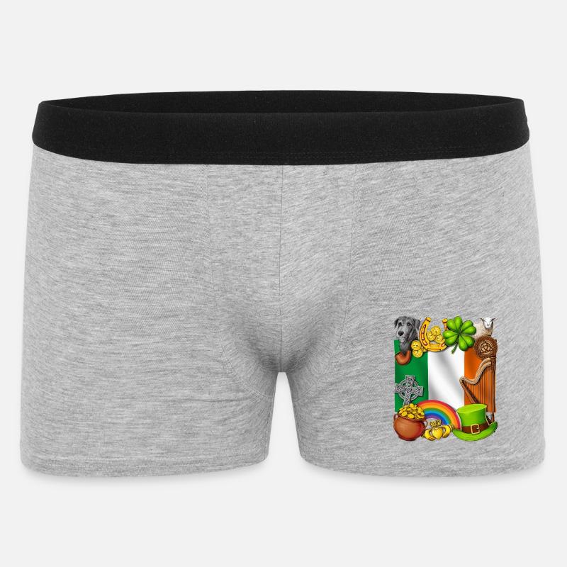 Irisches Erbe - Männer Boxer Shorts - Grau meliert