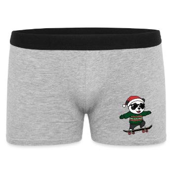 Panda Noël Drôle - Boxer Homme - gris chiné - Devant
