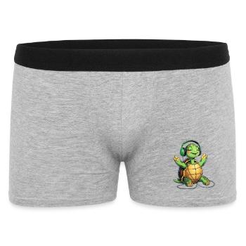 Music turtle with headphones - Men's Boxer Shorts - heather grey - Front
