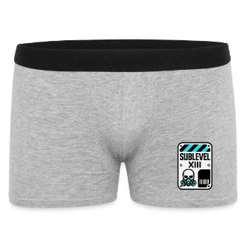 Unterirdische Unterebene 13 - Gasmaske - Männer Boxer Shorts - Grau meliert - Vorne