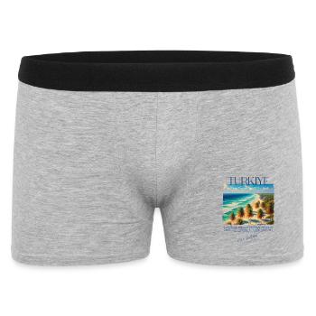 Türkei Bodrum Strand Urlaub Design – Visit Bodrum - Männer Boxer Shorts - Grau meliert - Vorne