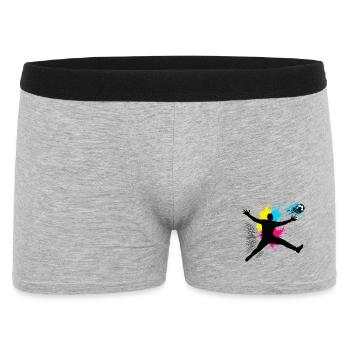 Soccer Goalkeeper Jump With Color Explosion - Men's Boxer Shorts - heather grey - Front