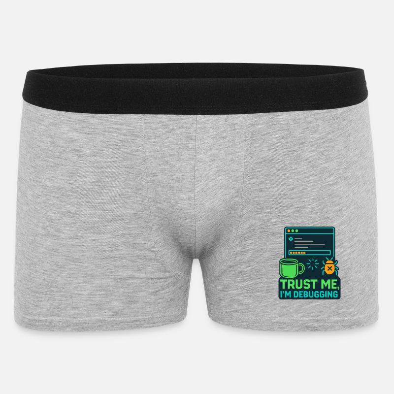 Funny IT Design – Trust me, I'm debugging - Men's Boxer Shorts - heather grey