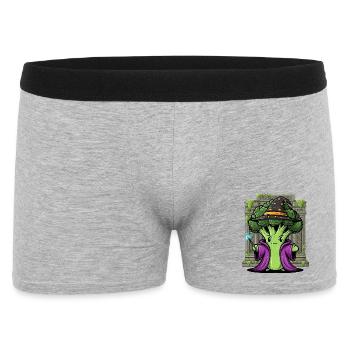 Cute Halloween Broccoli Wizard Witch Cartoon - Men's Boxer Shorts - heather grey - Front