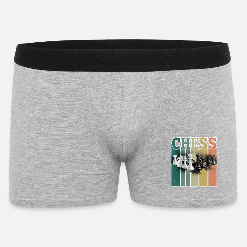 Schach - Männer Boxer Shorts - Grau meliert