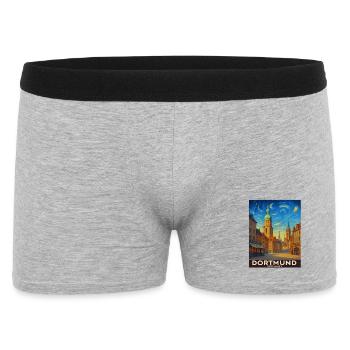Dortmund Skyline Malerei - Männer Boxer Shorts - Grau meliert - Vorne
