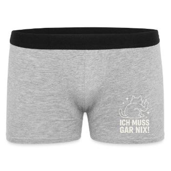 lazy cat - statement saying - I don't have to do anything - Men's Boxer Shorts - heather grey - Front