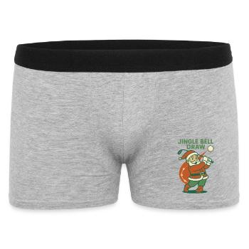 Jingle Bell Draw Funny Golf Santa Claus Holiday - Men's Boxer Shorts - heather grey - Front
