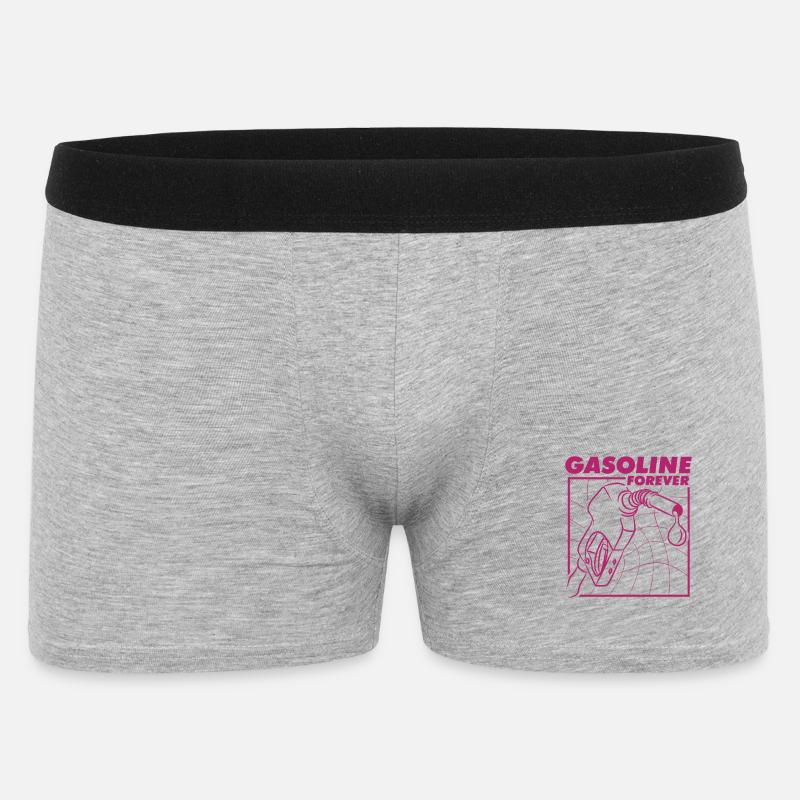 Gasoline Forever Klassisches Autofan Design - Männer Boxer Shorts - Grau meliert