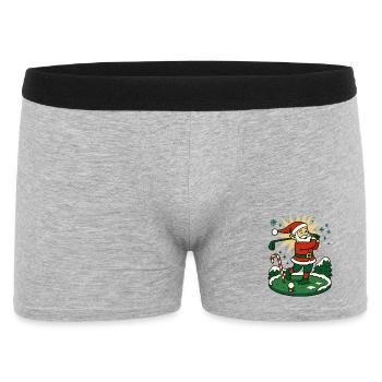 Santa Claus Golfing Christmas Fun Holiday - Men's Boxer Shorts - heather grey - Front