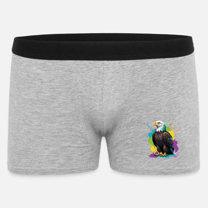 Bunter Adler Farbensplash - Männer Boxer Shorts - Grau meliert