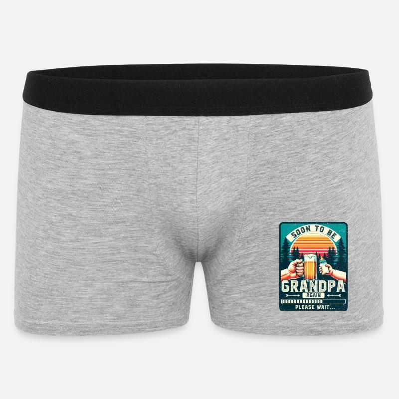 Werdender Opa loading zukünftiger Großvater - Männer Boxer Shorts - Grau meliert