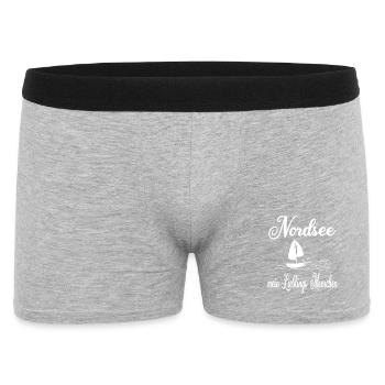 Nordsee Lieblingsmeerchen - Männer Boxer Shorts - Grau meliert - Vorne