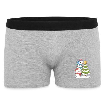 Snowy Trio and Christmas Tree Charm - Men's Boxer Shorts - heather grey - Front