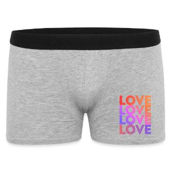 LOVE Text Font Design Gradient Typo - Men's Boxer Shorts - heather grey - Front