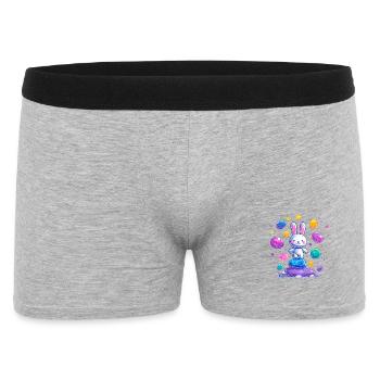 Cheerful bunny on colorful eggs - Men's Boxer Shorts - heather grey - Front
