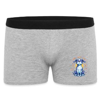 Cheerful blue dog with bones - Men's Boxer Shorts - heather grey - Front