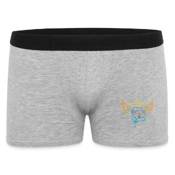 Neon Boombox Engel, Street Music Vibes - Männer Boxer Shorts - Grau meliert - Vorne