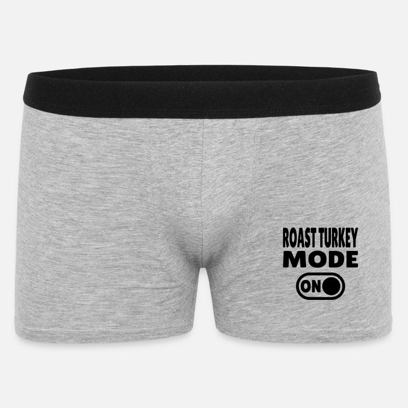 Roast Turkey Mode ON - Männer Boxer Shorts - Grau meliert
