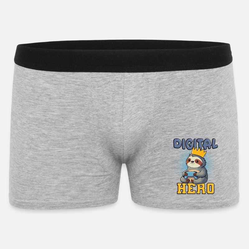 Faultier gaming - Männer Boxer Shorts - Grau meliert