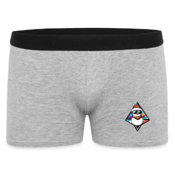 Schneemann mit Sonnenbrille Comic - Männer Boxer Shorts - Grau meliert - Vorne