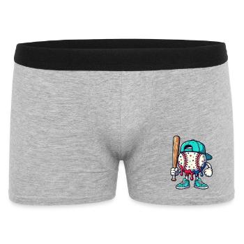 Mascotte de baseball fondante avec une batte - Boxer Homme - gris chiné - Devant