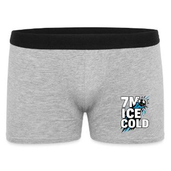 Handball 7 Meter, I c e Cold, Nervenstark - Männer Boxer Shorts - Grau meliert - Vorne