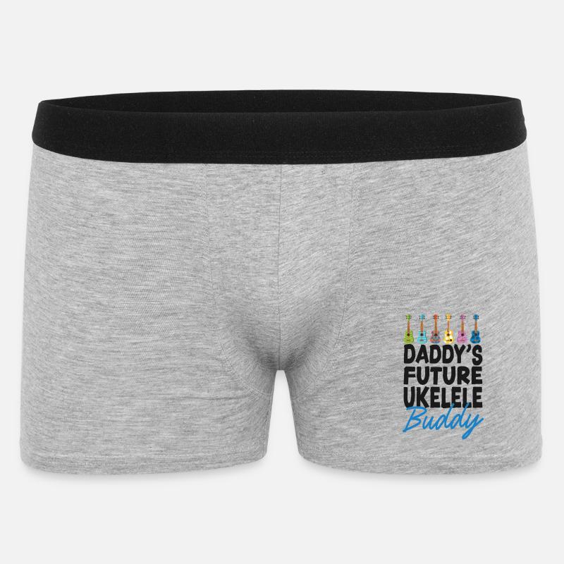 Hawaiian Ukulele Uke Daddy's - Männer Boxer Shorts - Grau meliert