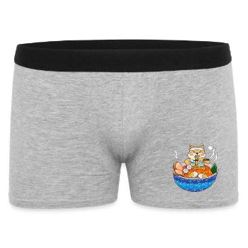 Kawaii Anime Shiba Inu Ramen Japanese Noodle Dog G - Men's Boxer Shorts - heather grey - Front