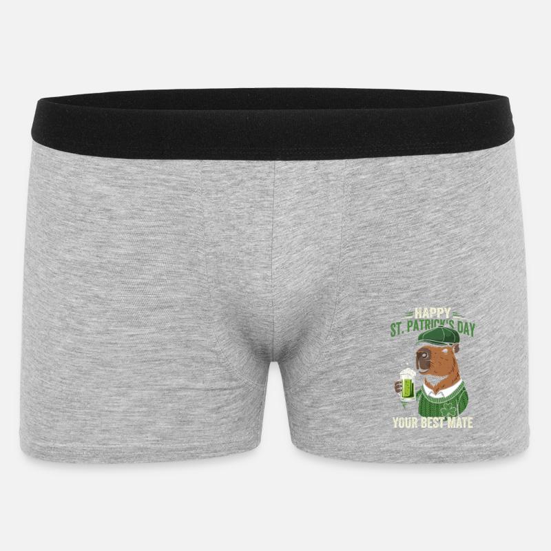 St. Patrick's Day Bär mit Bier - Männer Boxer Shorts - Grau meliert