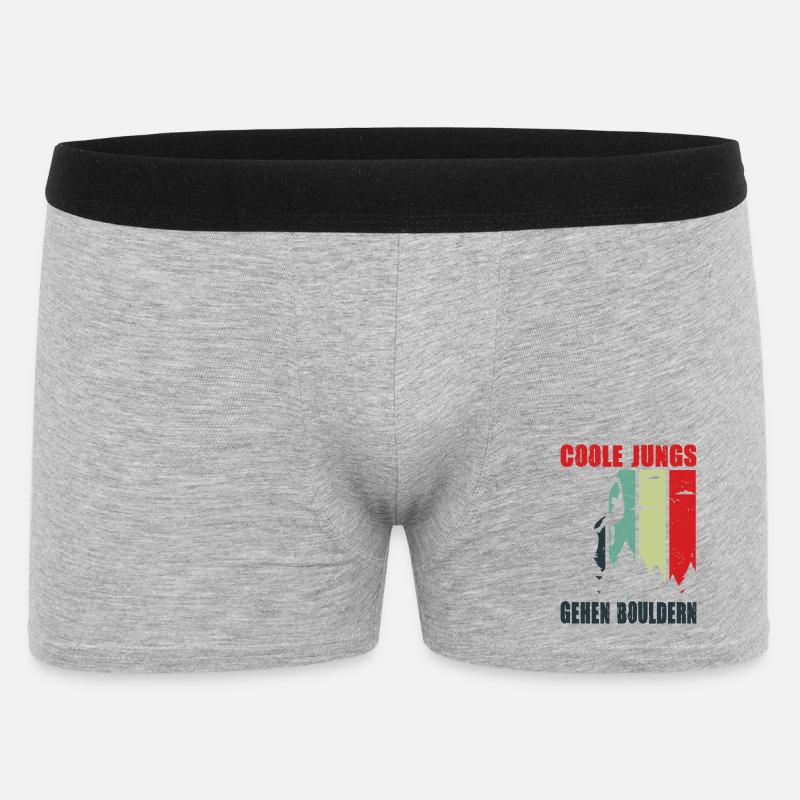 Bouldern Geschenke Klettern Kletterer Boulderer - Männer Boxer Shorts - Grau meliert