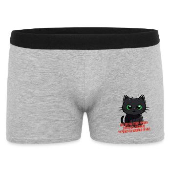 Cat funny hot showers burning hell Cat Saying - Men's Boxer Shorts - heather grey - Front