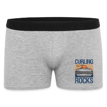 Curling Rocks : cadeau drôle de sports d’hiver - Boxer Homme - gris chiné - Devant