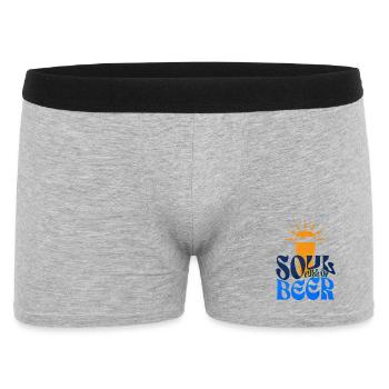 Soul Full Of Beer - Männer Boxer Shorts - Grau meliert - Vorne