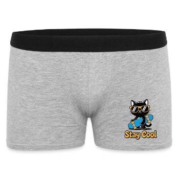 Stay Cool Cat Skateboard - Men's Boxer Shorts - heather grey - Front