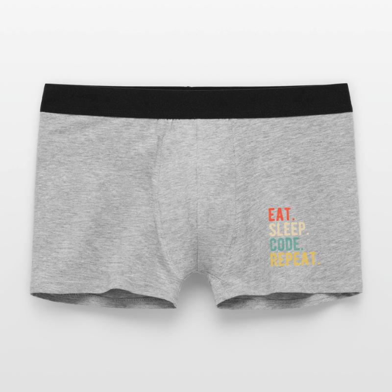 Eat Sleep Code Repeat Programmierer Nerd Retro Männer Boxer Shorts