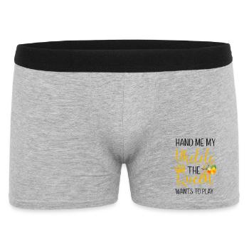 Hawaiian Ukulele Uke Queen Hand Me - Männer Boxer Shorts - Grau meliert - Vorne