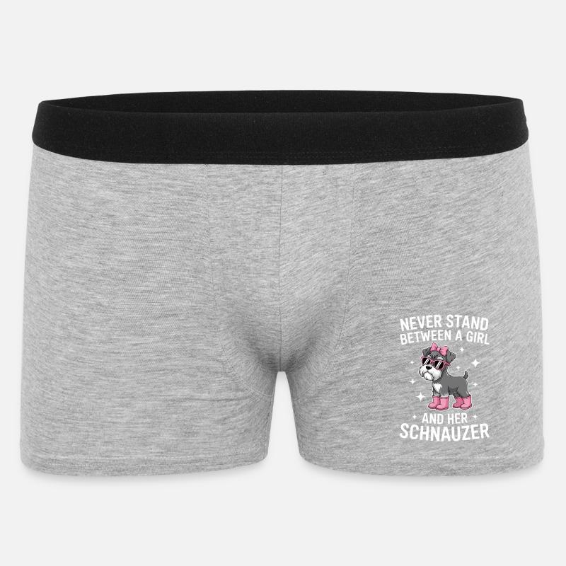 Schnauzer Sprüche Lustige Schnauzer Geschenk - Männer Boxer Shorts - Grau meliert