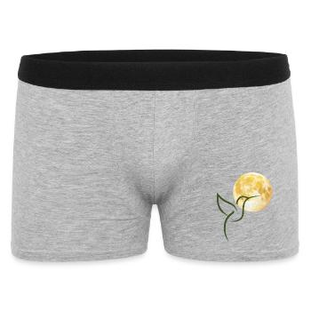 Mond und Kolibris im Aquarell - Männer Boxer Shorts - Grau meliert - Vorne