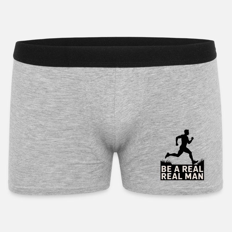 Real Man Run: Bold Drive - Männer Boxer Shorts - Grau meliert