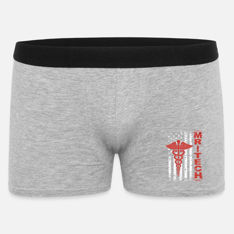 Drapeau Caducée rouge de MedTech - Boxer Homme - gris chiné