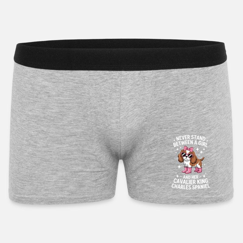 Cavalier King Charles Spaniel Gift - Men's Boxer Shorts - heather grey