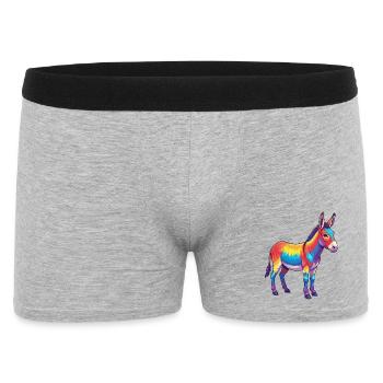 Bunte Eselregenbogen-Pop-Art-Aquarell - Männer Boxer Shorts - Grau meliert - Vorne