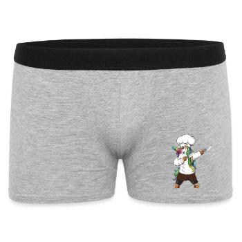 Funny Dabbing Chef Unicorn Cheficorn Cooking Gift - Men's Boxer Shorts - heather grey - Front