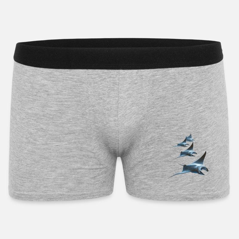 Manta Ray, Devil Ray, Stingray, Diver - Men's Boxer Shorts - heather grey