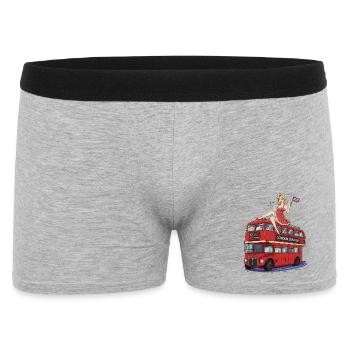 Pin-up sur le bus londonien rouge - Boxer Homme - gris chiné - Devant