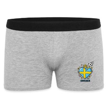 Sweden Crown Soccer Heart Fan Design - Men's Boxer Shorts - heather grey - Front