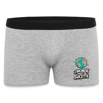 Die Welt geht zum Lollipop Globe Pop - Männer Boxer Shorts - Grau meliert - Vorne