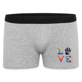 Colorful Dachshund Love Art Doxie Dog - Men's Boxer Shorts - heather grey - Front