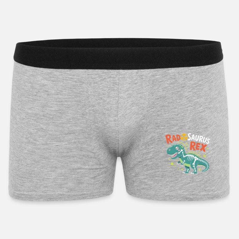 RadSaurus Rex Neon Dino - Men's Boxer Shorts - heather grey